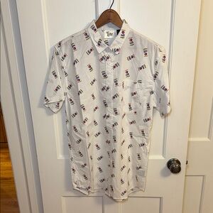 Men's Miller Lite Short Sleeve Button Down Shirt